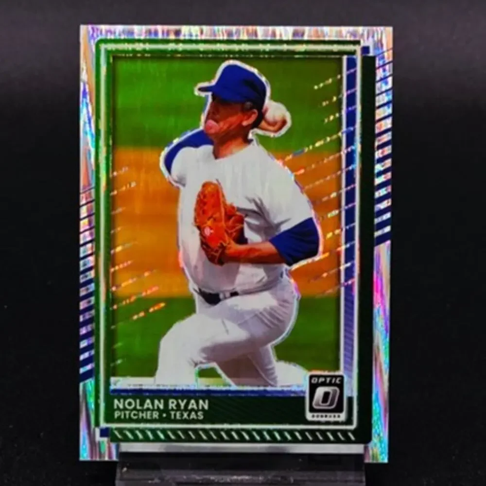 Nolan Ryan Optic Shock Red Blue Foil Yellow Flood Texas Rangers Hall of Famer